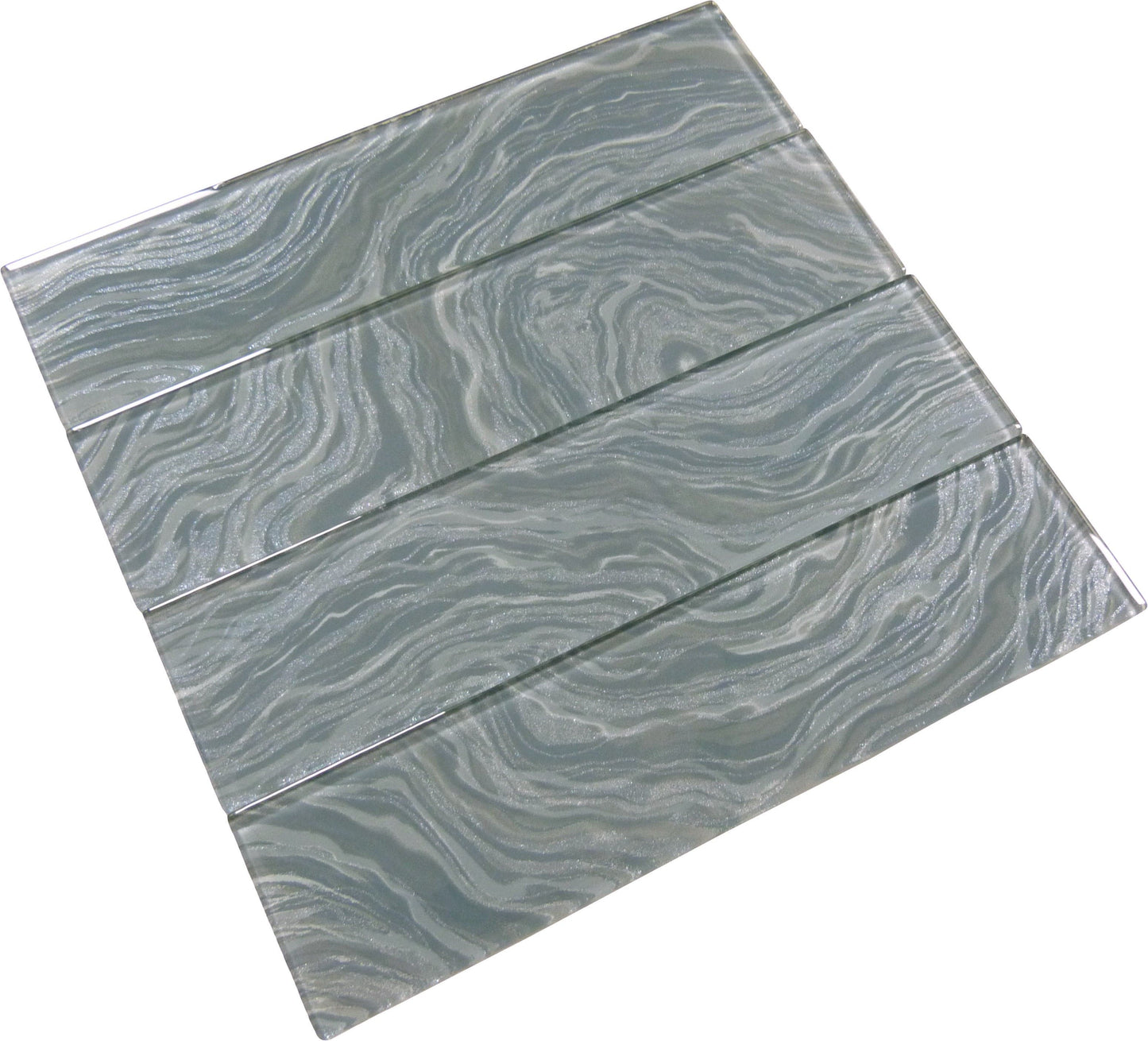 Oceanique High Tide Grey 3x12 Glossy Glass Tile Dynamic Surfaces