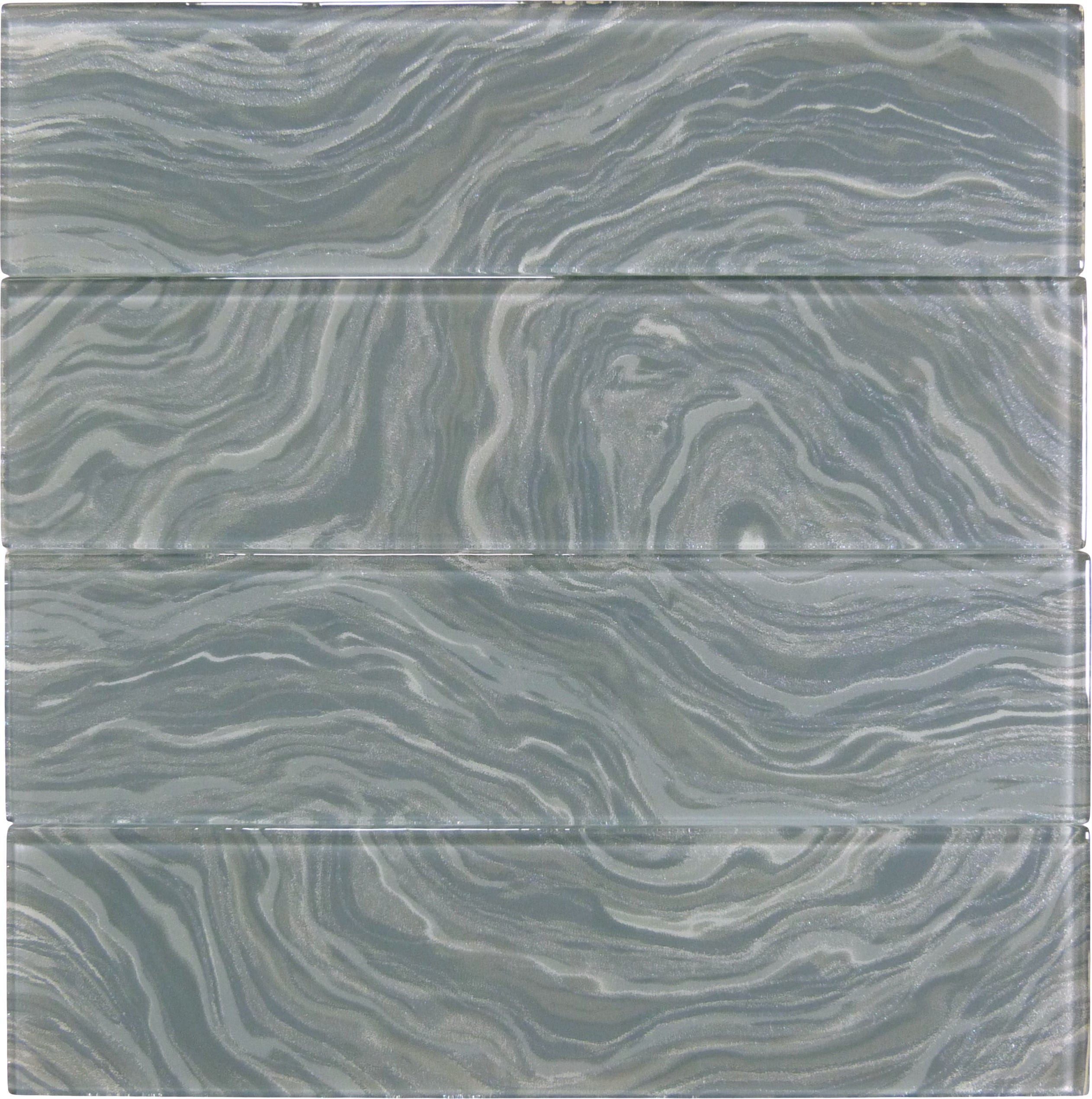 Oceanique High Tide Grey 3x12 Glossy Glass Tile Dynamic Surfaces