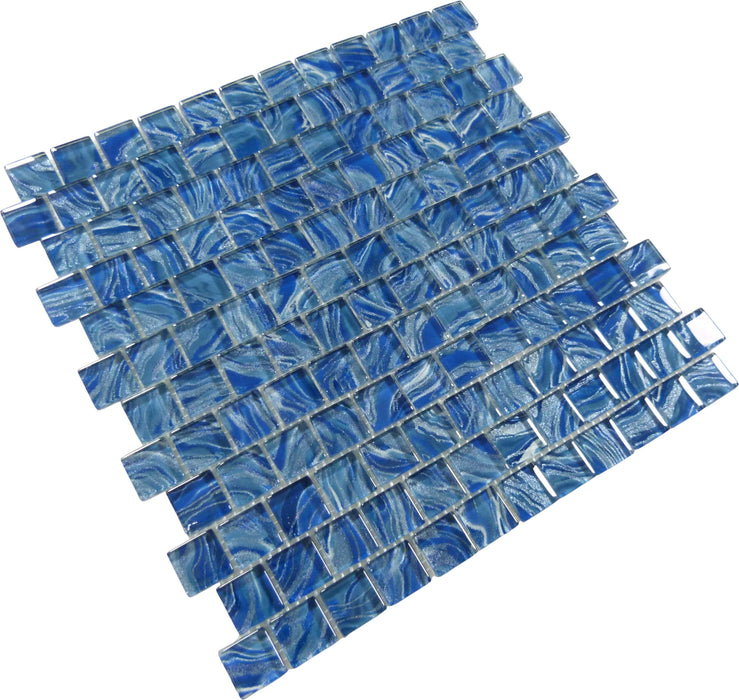 Oceanique High Tide Navy Blue 1x1 Glossy Glass Tile Dynamic Surfaces