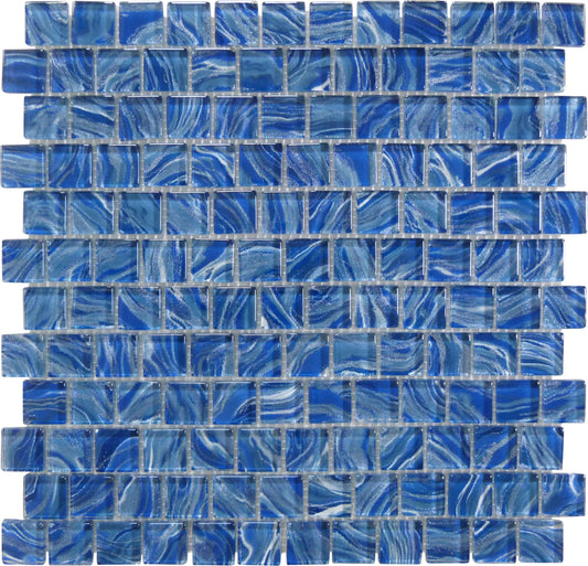 Oceanique High Tide Navy Blue 1x1 Glossy Glass Tile Dynamic Surfaces