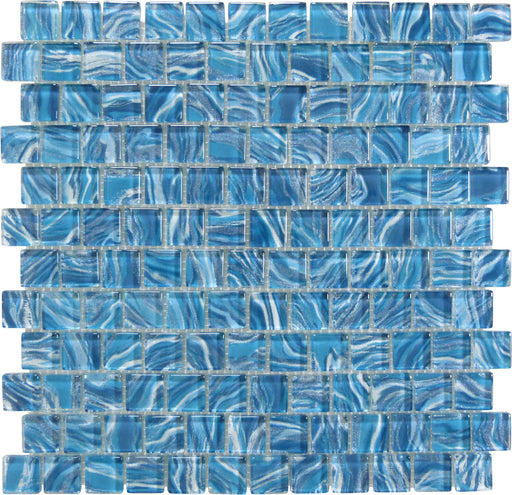 Oceanique High Tide Teal Green 1x1 Glossy Glass Tile Dynamic Surfaces