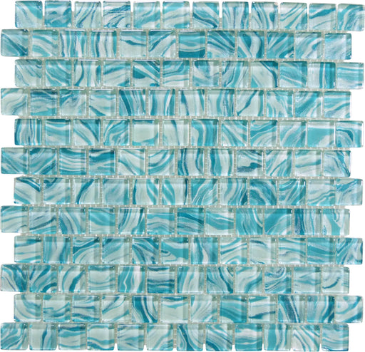 Oceanique High Tide Turquoise 1x1 Glossy Glass Tile Dynamic Surfaces