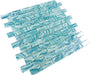 Oceanique High Tide Turquoise 1x2 Glossy Glass Tile Dynamic Surfaces