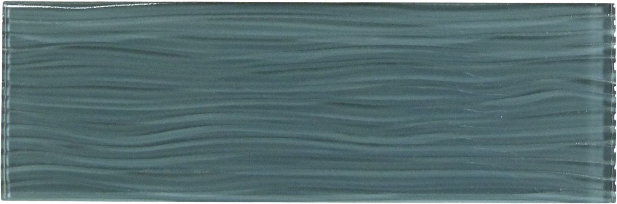 Eclipse Grey Wave 4x12 Glossy Glass Subway Tile Euro Glass