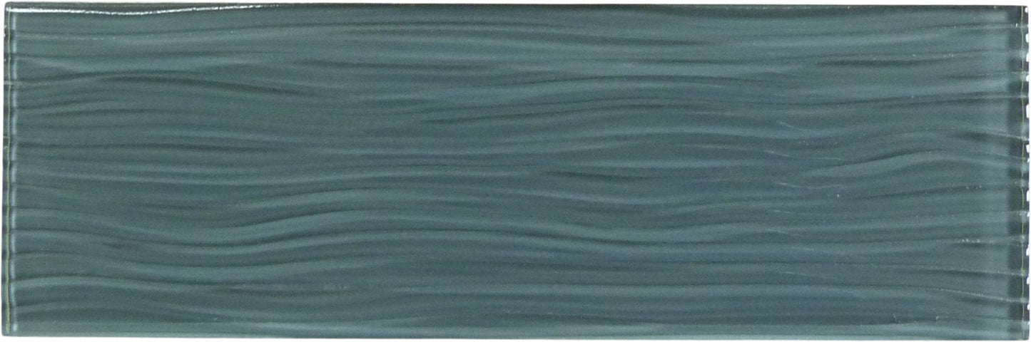 Eclipse Grey Wave 4x12 Glossy Glass Subway Tile Euro Glass