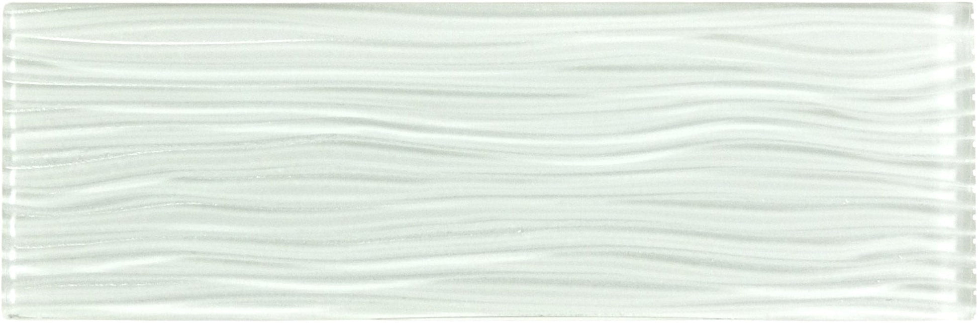 Bright White Wave 4x12 Glossy Glass Subway Tile Euro Glass