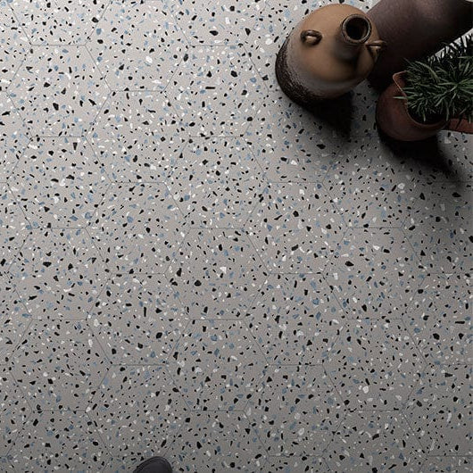 Abstract Gray 8x9 Hexagon Matte Porcelain Tile | Oasis Tile
