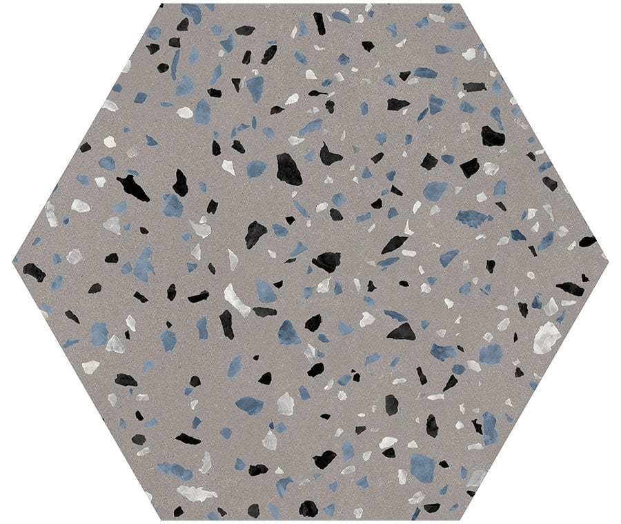 Abstract Gray 8x9 Hexagon Matte Porcelain Tile | Oasis Tile