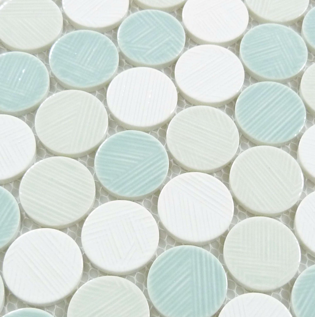 Alloway Anya Green Round Recycled Glossy Glass Tile Euro Glass