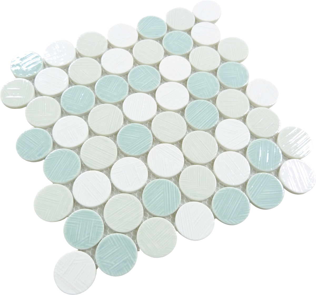 Alloway Anya Green Round Recycled Glossy Glass Tile Euro Glass
