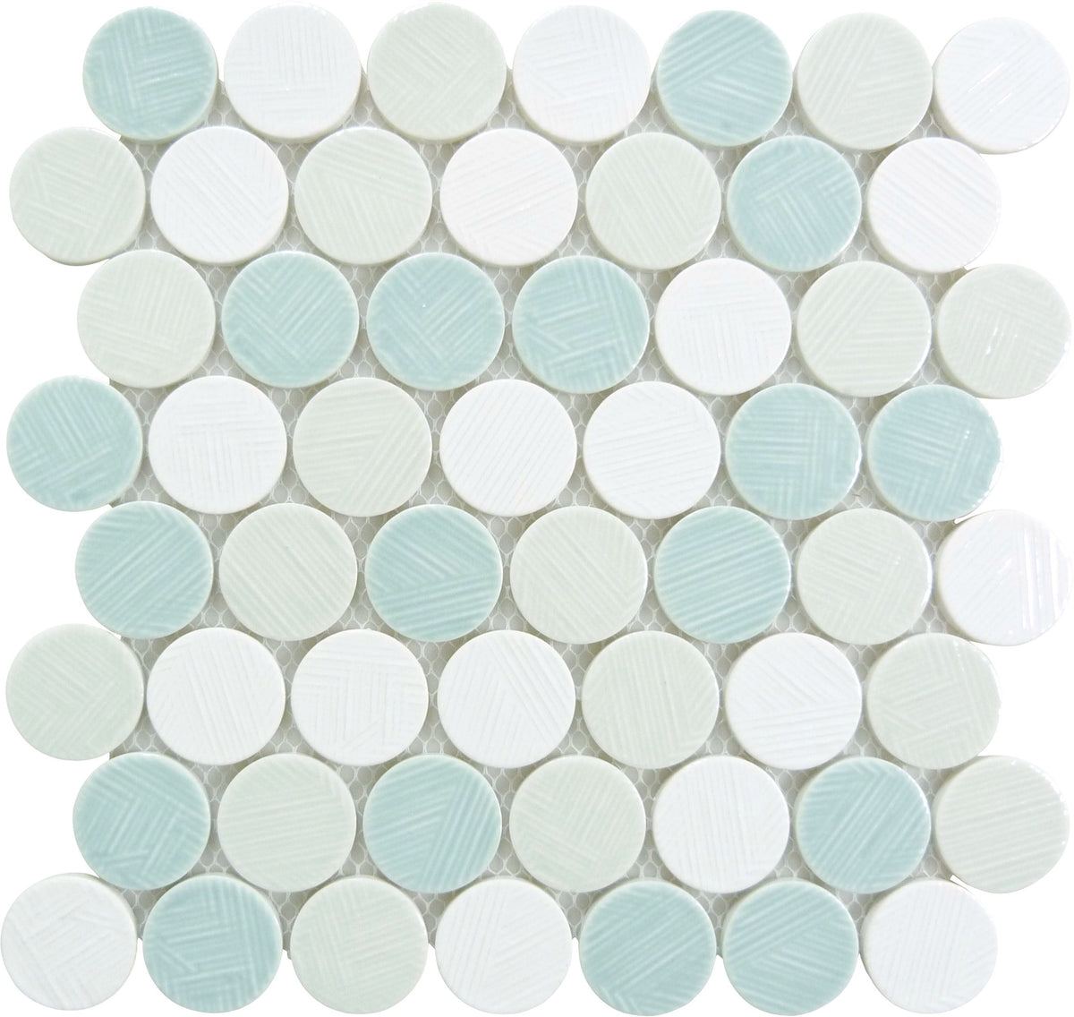 Alloway Anya Green Round Recycled Glossy Glass Tile Euro Glass