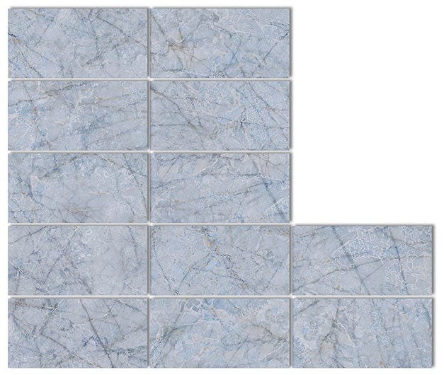 Atlantis Blue 24x48 Polished Porcelain Tile Euro Glass