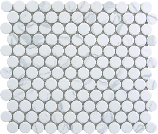 Belworth Murbo White 11x12.5  Matte Porcelain Tile Euro Glass