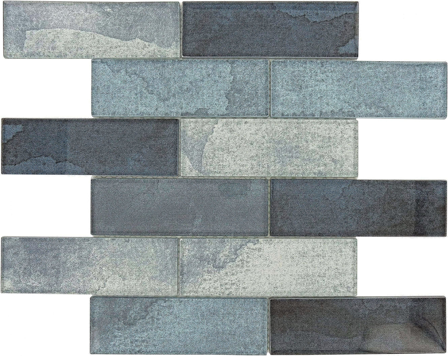 Blue Jubilee 2x6 Glossy Glass Subway Tile Euro Glass