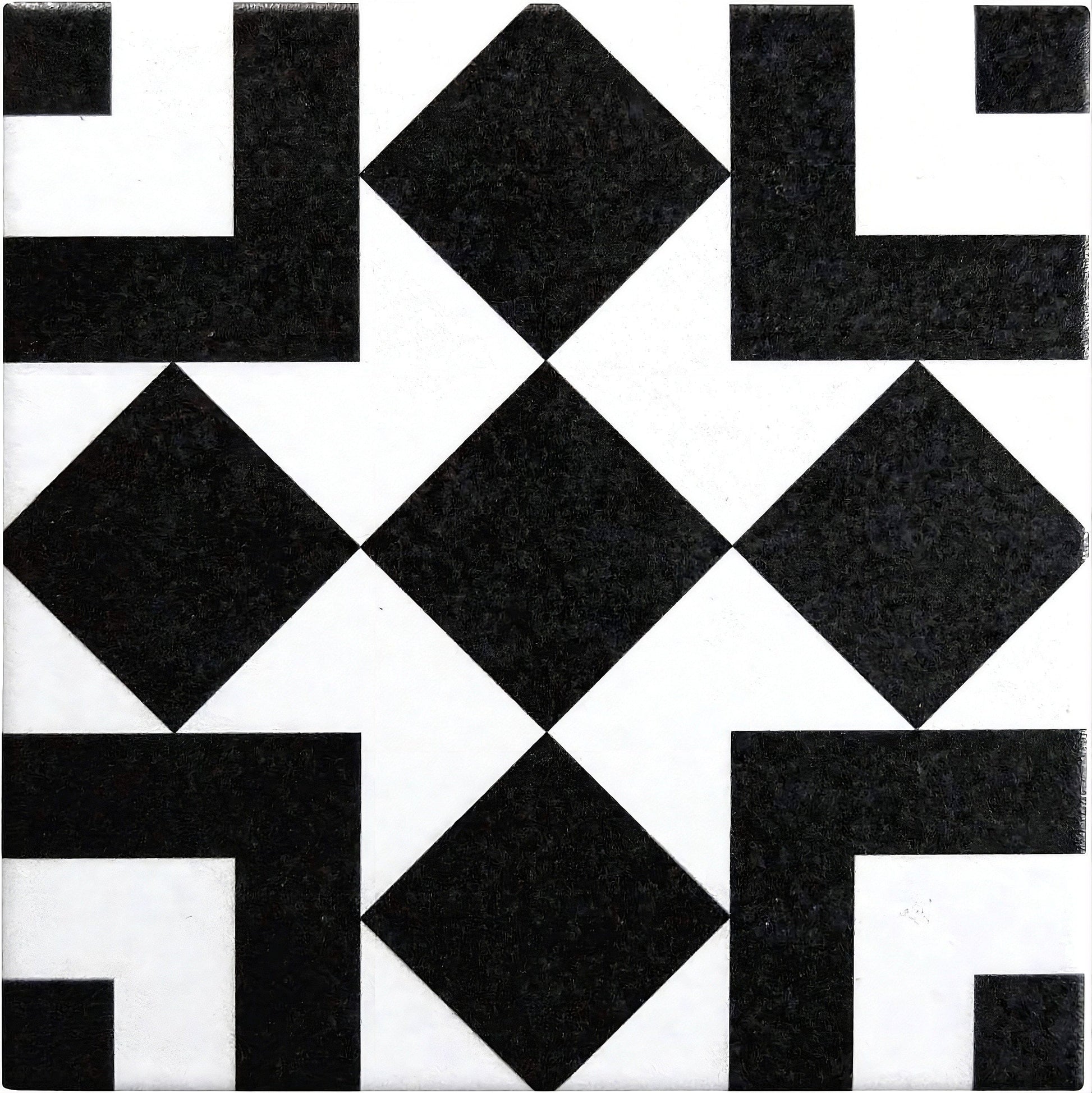 Retro Neuve Checkers Blocks 8x8 Matte Porcelain Tile Euro Glass