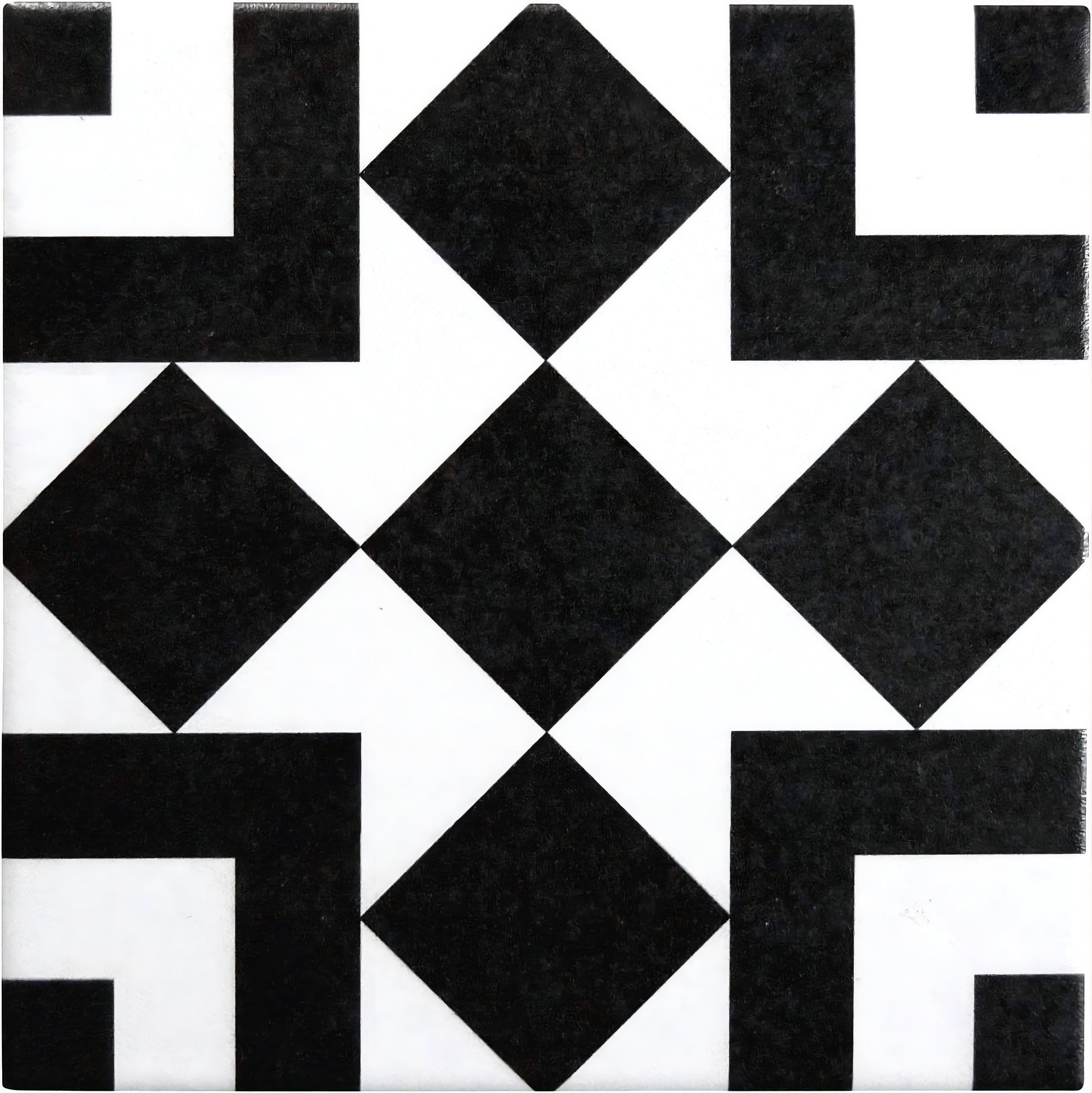 Retro Neuve Checkers Blocks 8x8 Matte Porcelain Tile Euro Glass