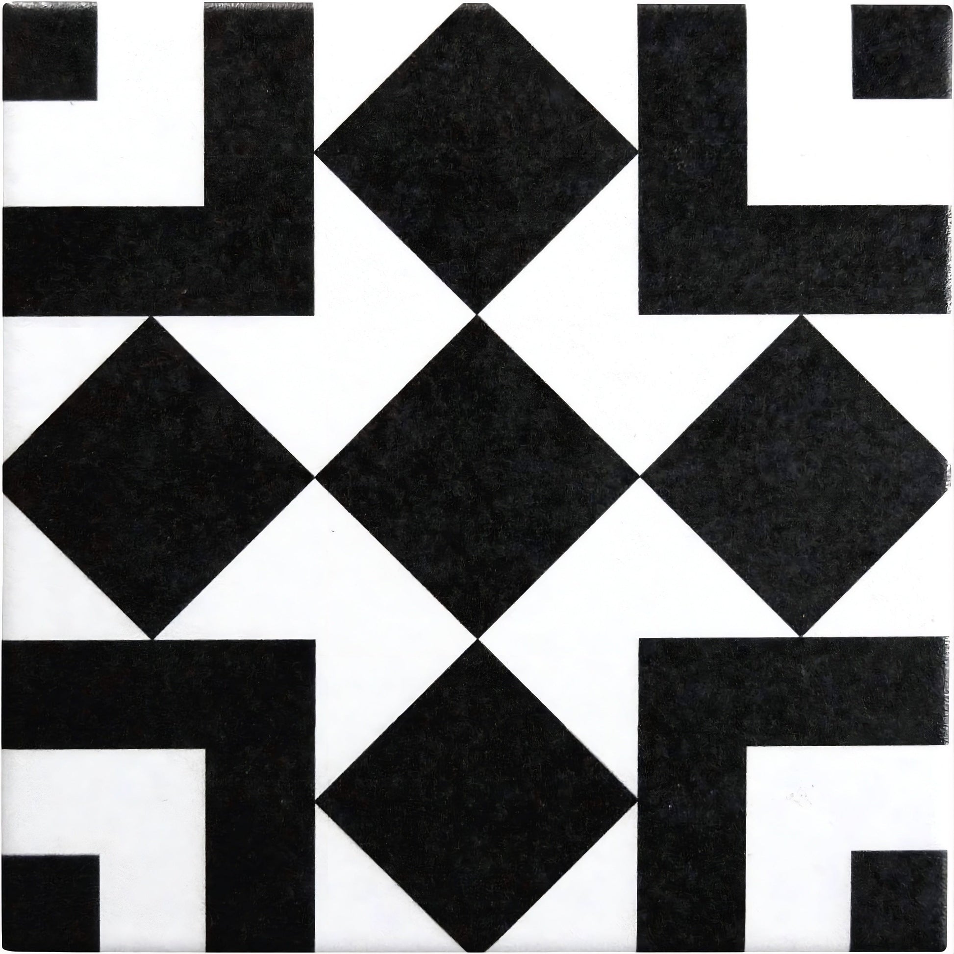 Retro Neuve Checkers Blocks 8x8 Matte Porcelain Tile Euro Glass