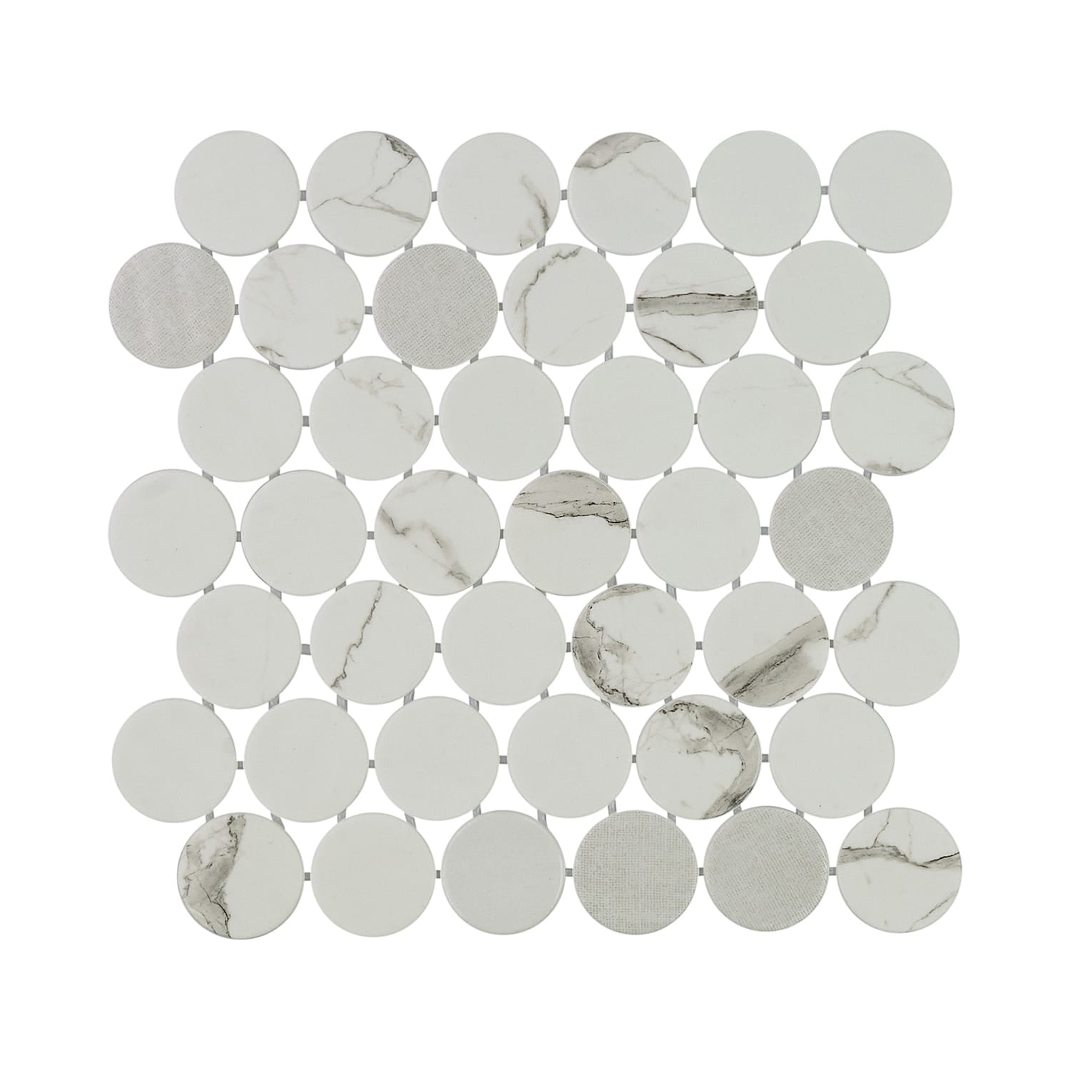 Calvari Fosca 2-Inch Round Recycled Glass Mosaic Tile Euro Glass