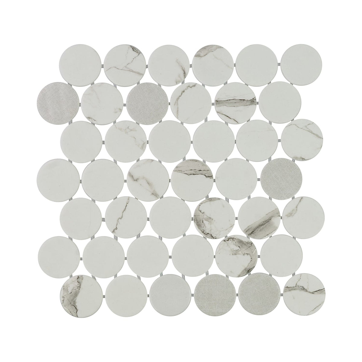 Calvari Fosca 2-Inch Round Recycled Glass Mosaic Tile Euro Glass