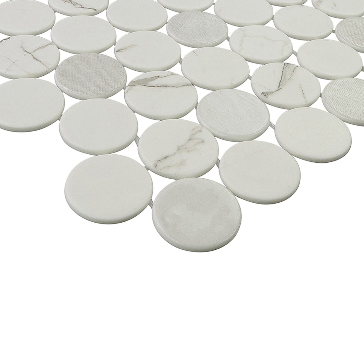 Calvari Fosca 2-Inch Round Recycled Glass Mosaic Tile Euro Glass