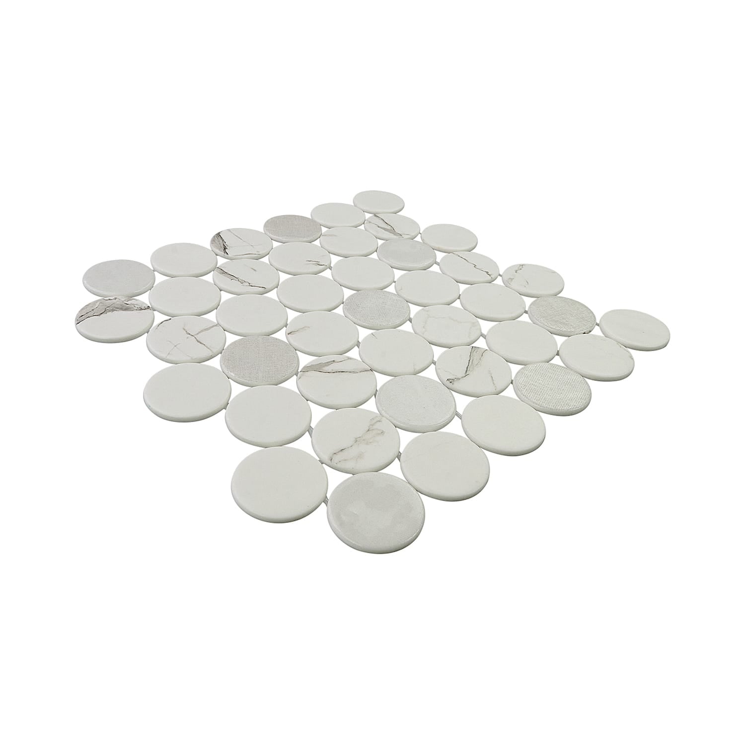 Calvari Fosca 2-Inch Round Recycled Glass Mosaic Tile Euro Glass
