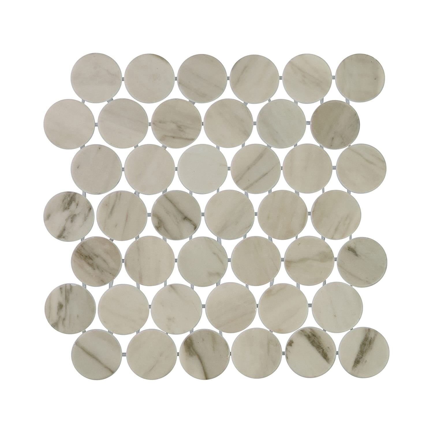 Calvari Terrene 2-Inch Round Recycled Glass Mosaic Tile Euro Glass