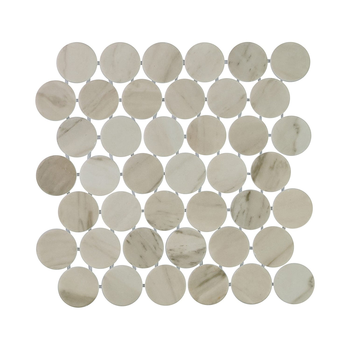 Calvari Terrene 2-Inch Round Recycled Glass Mosaic Tile Euro Glass