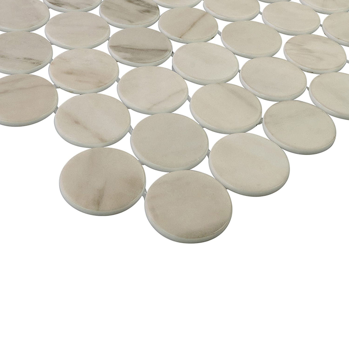 Calvari Terrene 2-Inch Round Recycled Glass Mosaic Tile Euro Glass
