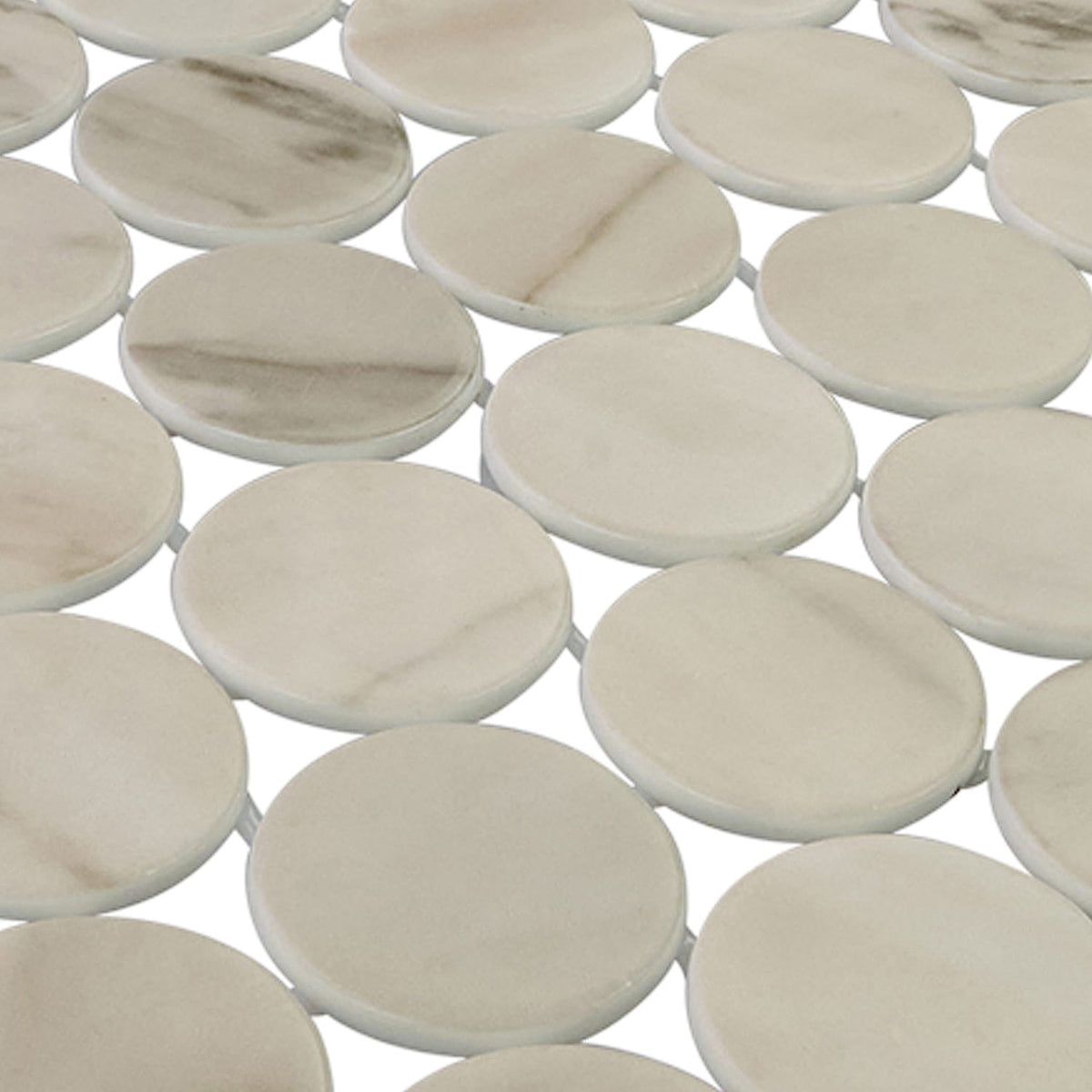 Calvari Terrene 2-Inch Round Recycled Glass Mosaic Tile Euro Glass