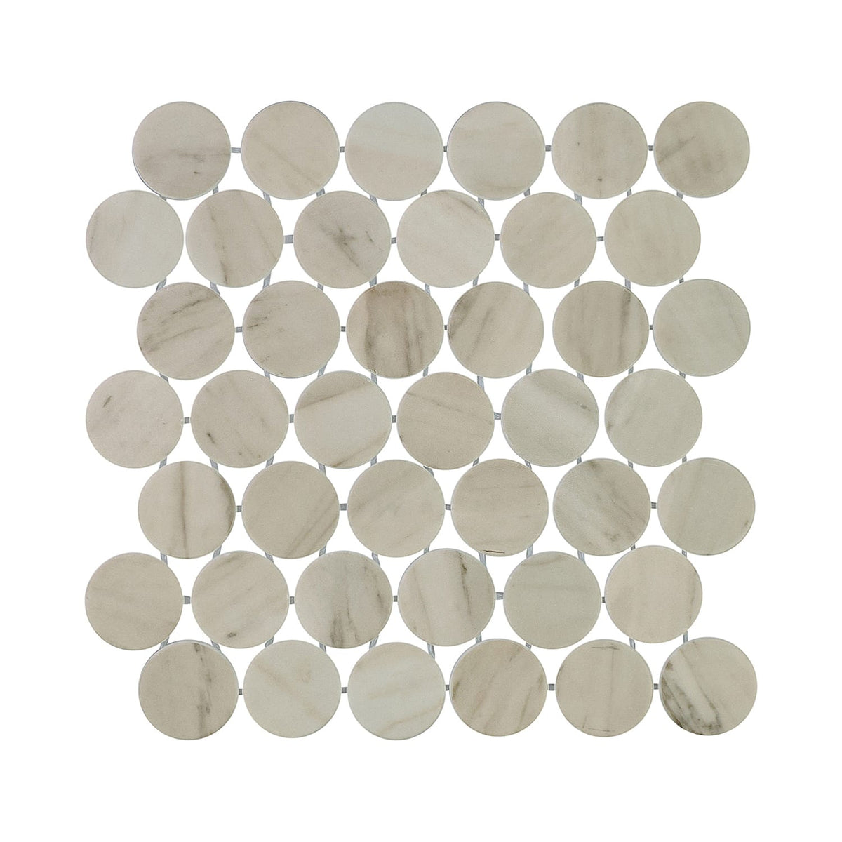 Calvari Terrene 2-Inch Round Recycled Glass Mosaic Tile Euro Glass