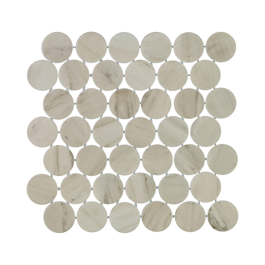 Calvari Terrene 2-Inch Round Recycled Glass Mosaic Tile Euro Glass