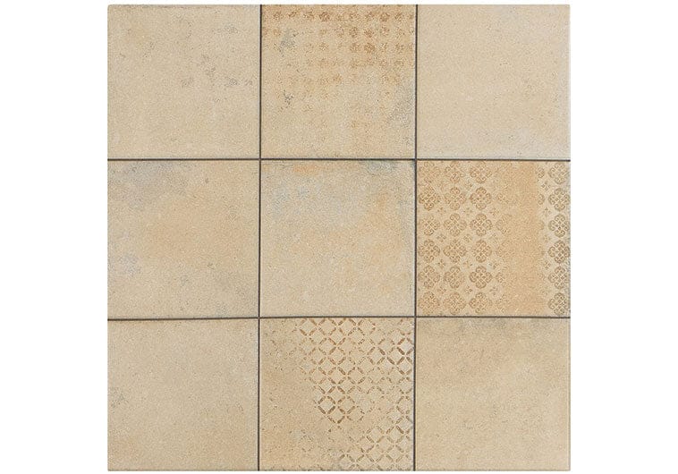 Catalonia Quinta Terra-D Beige 18x18 Matte Porcelain Tile Euro Glass