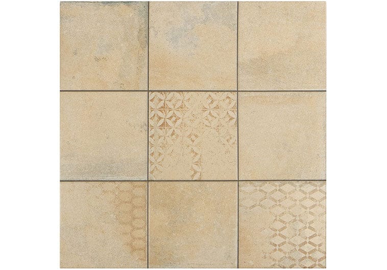 Catalonia Quinta Terra-D Beige 18x18 Matte Porcelain Tile Euro Glass