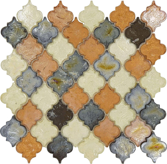 Desert Range Copper Glossy and Iridescent Glass Tile Euro Glass