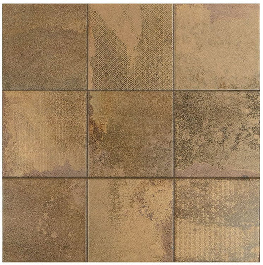 Cora Cobre-D Brown 18x18 Matte Porcelain Tile Euro Glass