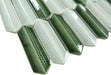 Dalmatian Green 1x4 Hexagon Glossy Glass Tile Euro Glass