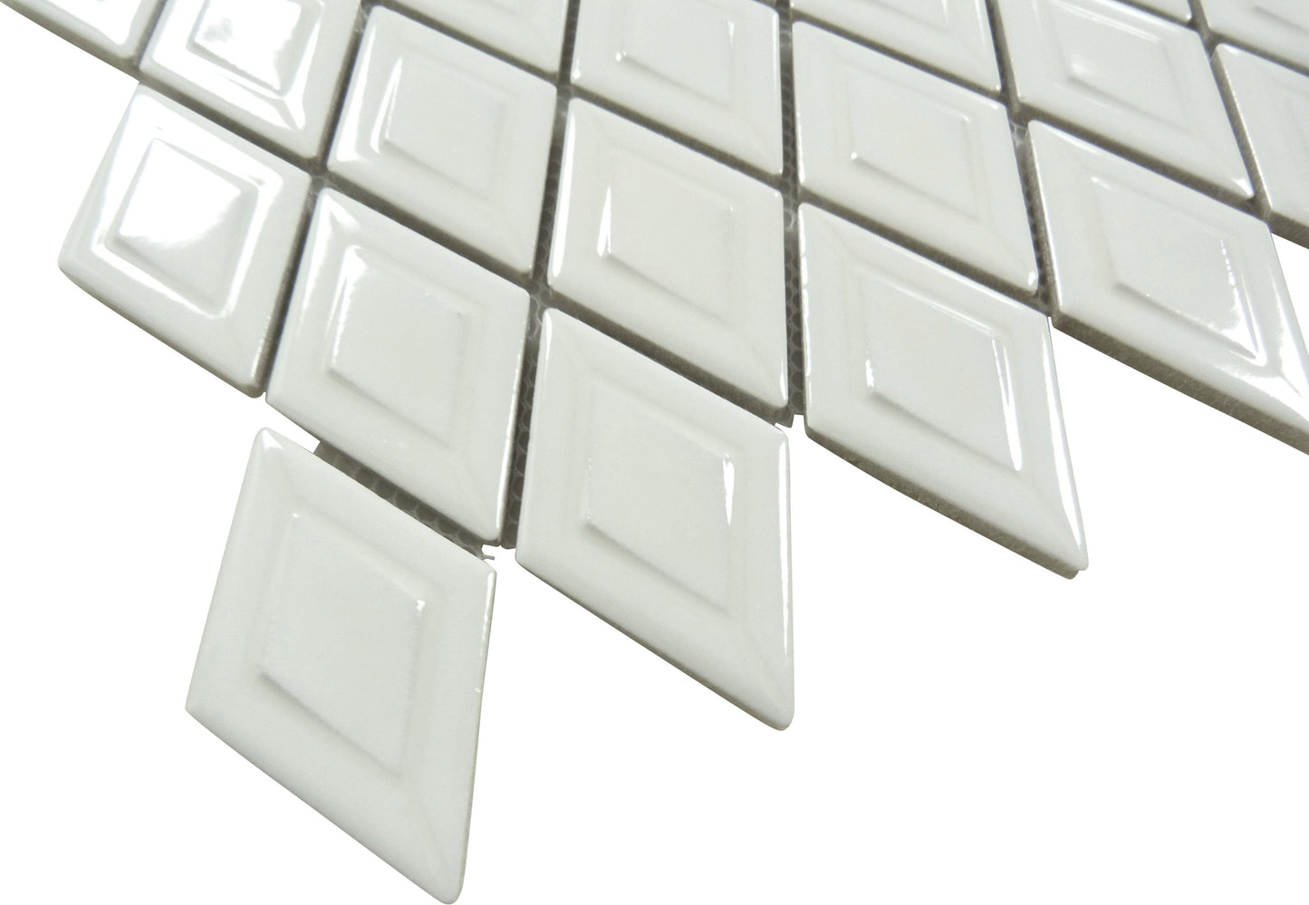 Oxygen White Diamond 2x3 Glossy Porcelain Tile Euro Glass