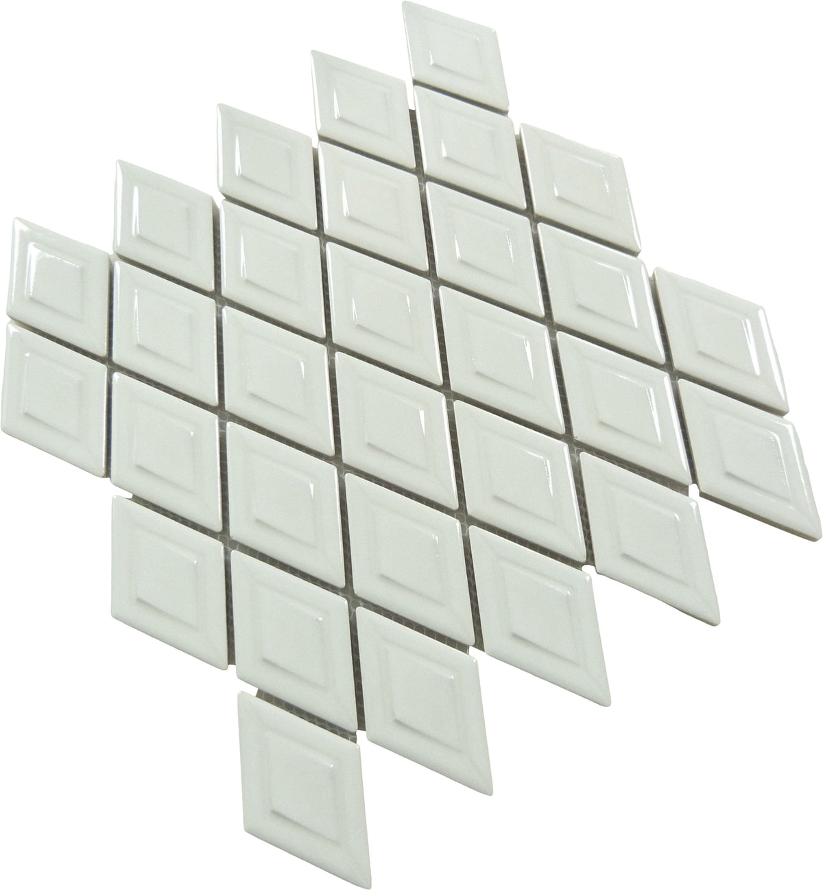 Rectangular Diamond Tiles Oxygen White Diamond 2x3 Glossy Porcelain Tile | Oasis Tile