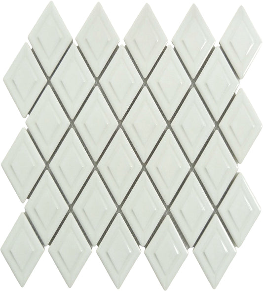 Oxygen White Diamond 2x3 Glossy Porcelain Tile Euro Glass