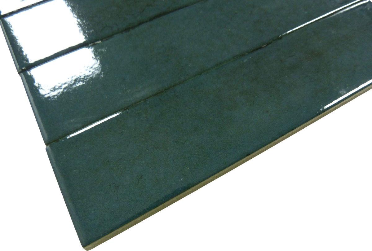 Denver Brick Green 2x10 Glossy Porcelain Tile | Oasis Tile