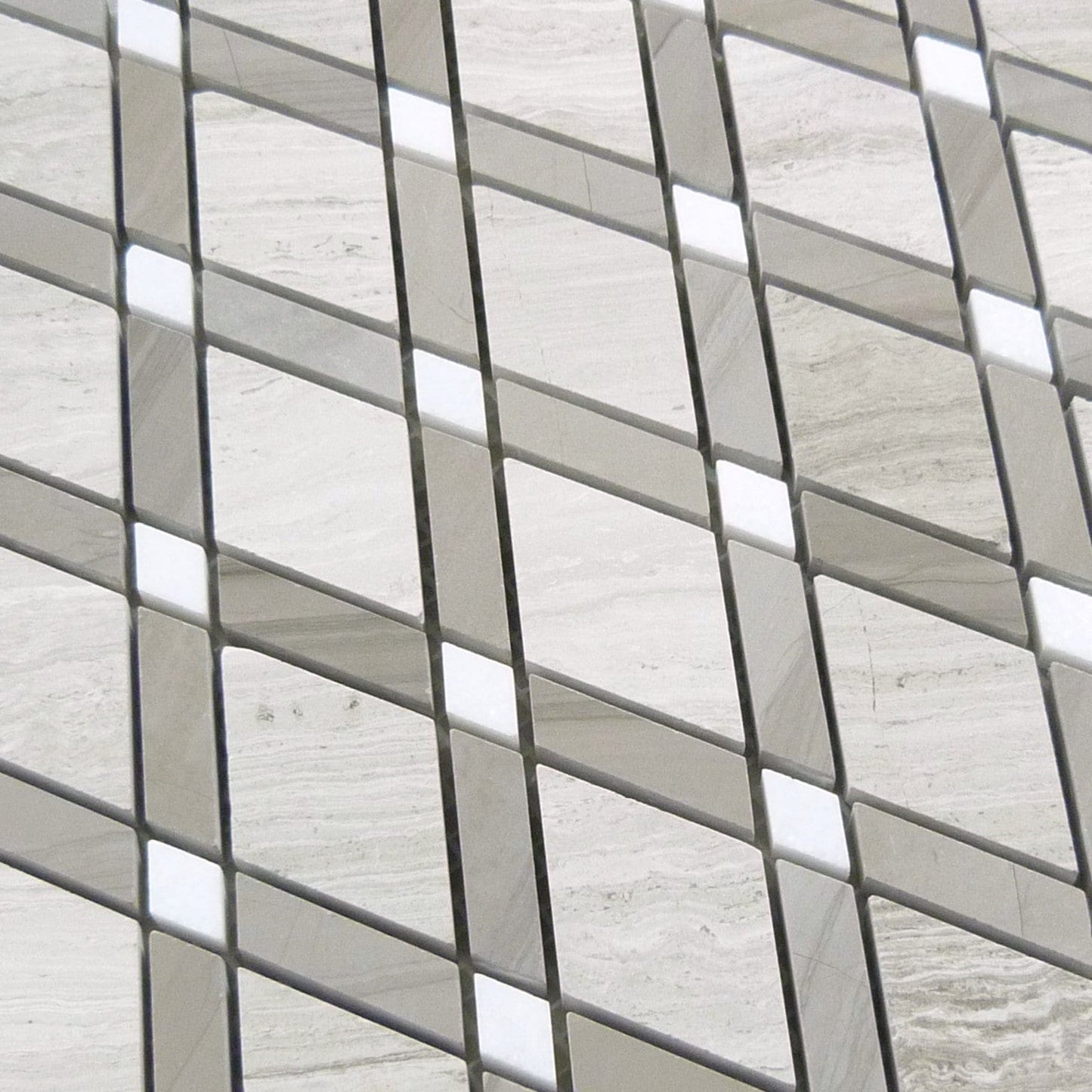 Wooden White and Athen Gray DS-55 Grey Diamond Stone Polished Tile Euro Glass