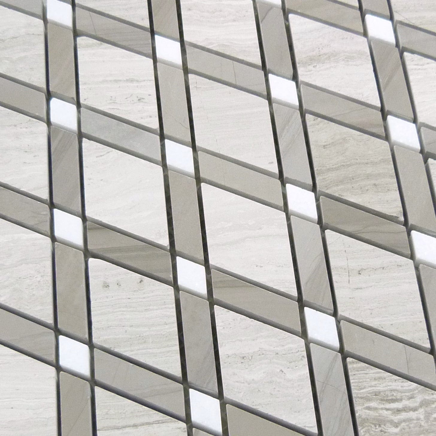Wooden White and Athen Gray DS-55 Grey Diamond Stone Polished Tile Euro Glass