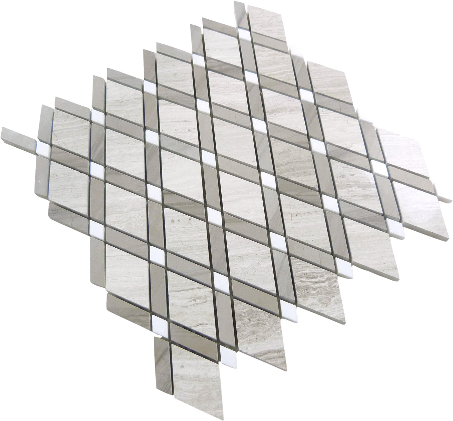 Wooden White and Athen Gray DS-55 Grey Diamond Stone Polished Tile Euro Glass