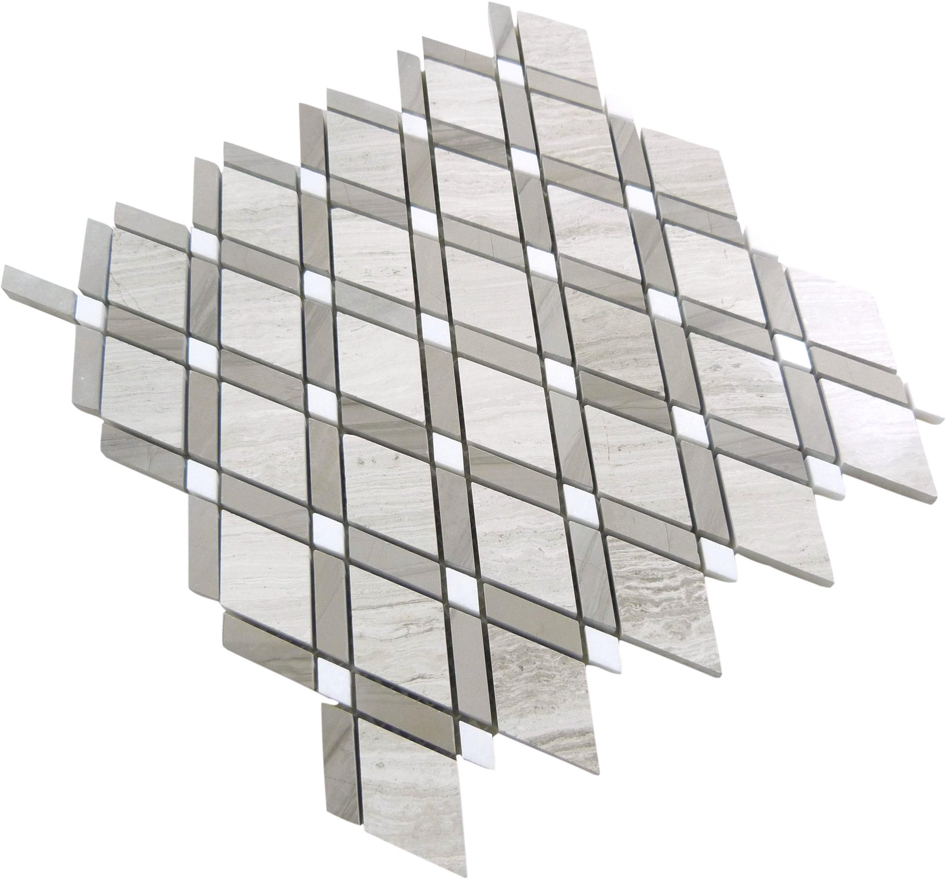 Wooden White and Athen Gray DS-55 Grey Diamond Stone Polished Tile Euro Glass