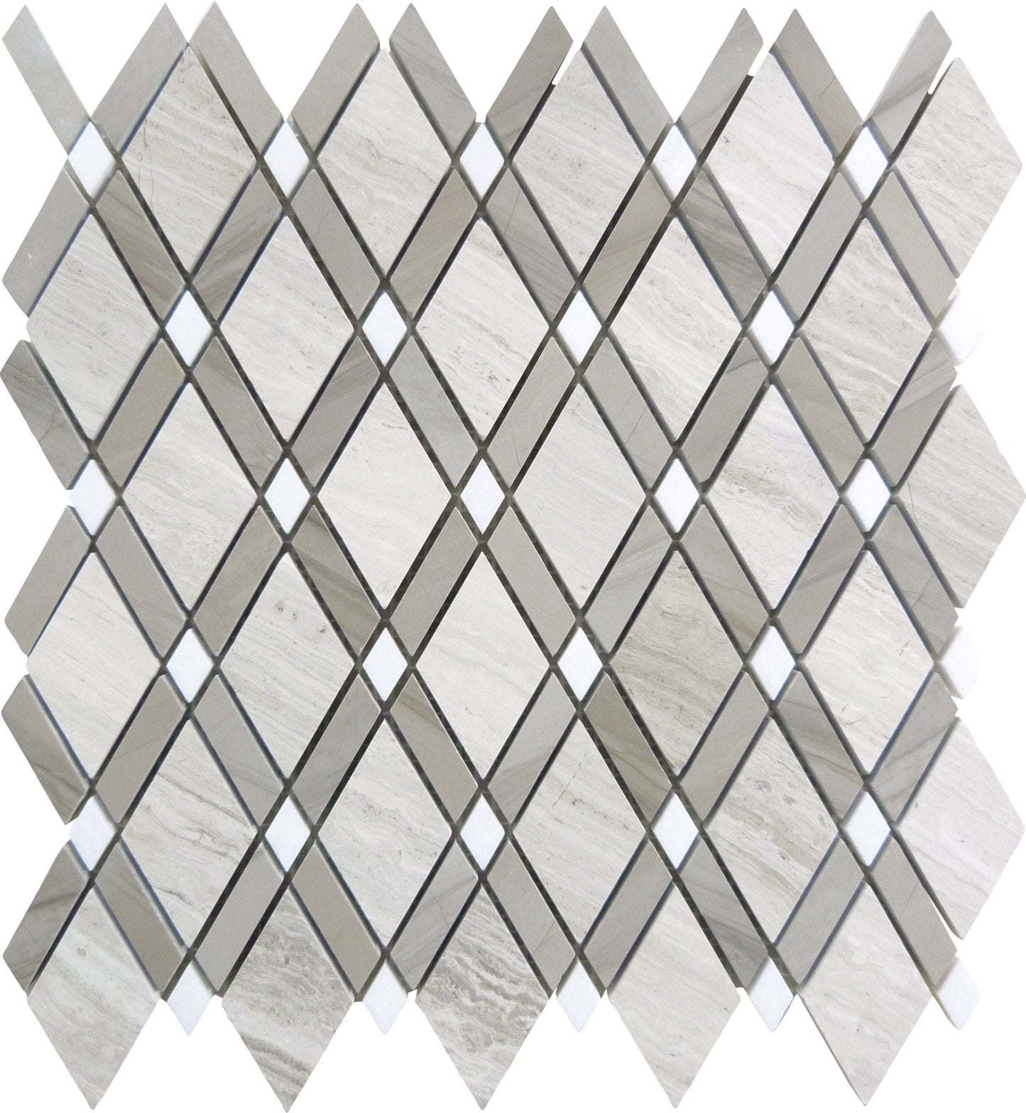 Wooden White and Athen Gray DS-55 Grey Diamond Stone Polished Tile Euro Glass