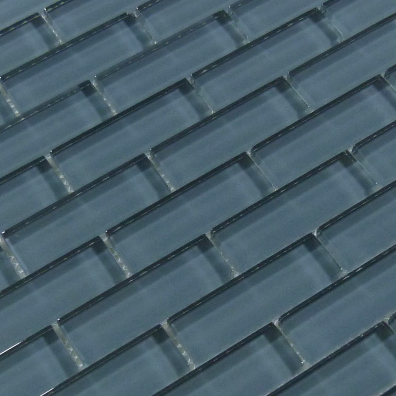 Eclipse Grey 1x3 Glass Glossy Tile Euro Glass