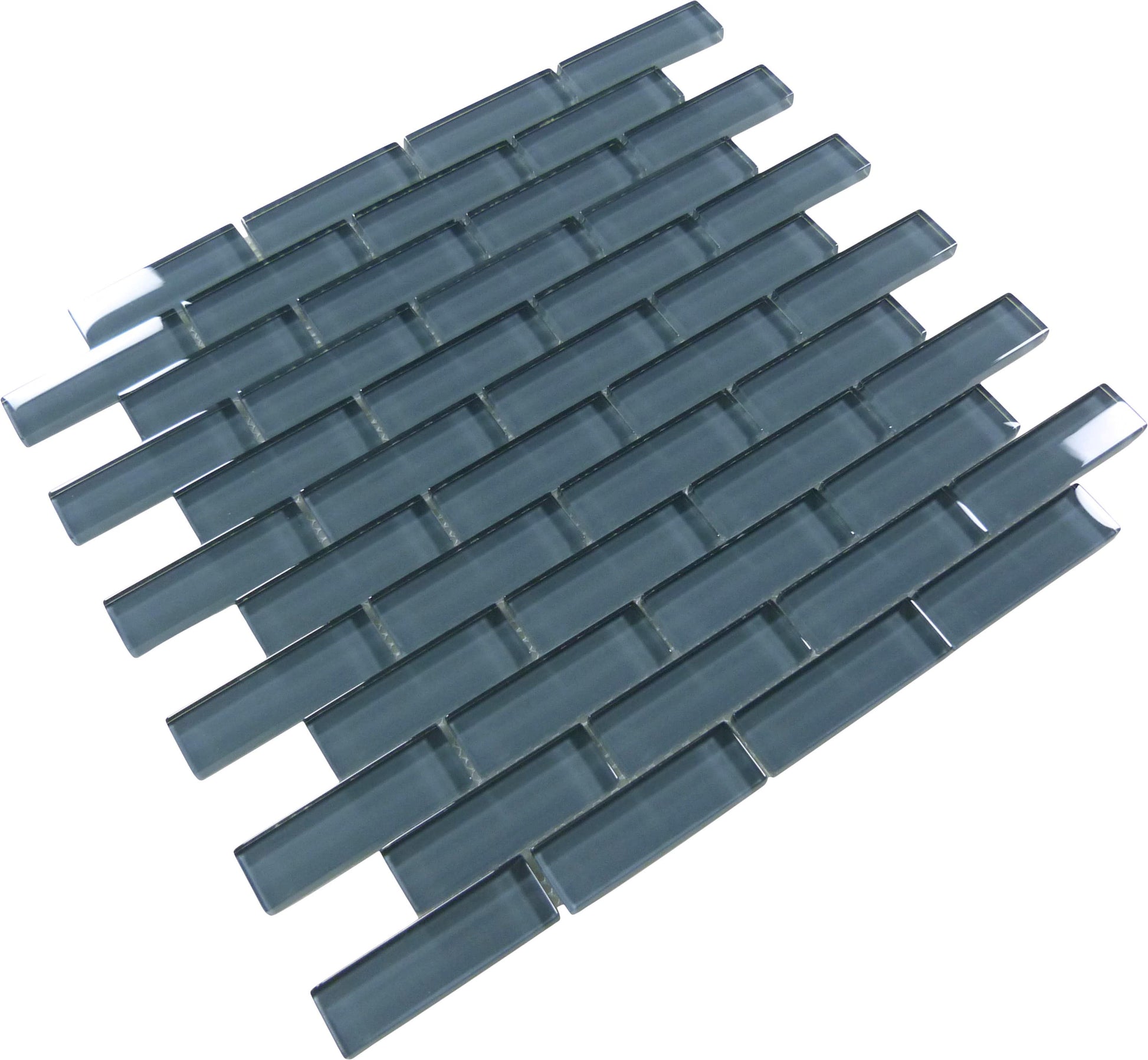 Eclipse Grey 1x3 Glass Glossy Tile Euro Glass