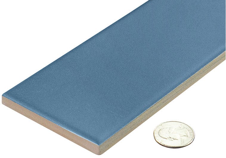Estria Aegir Flat Blue 3x12 Matte Ceramic Tile Euro Glass