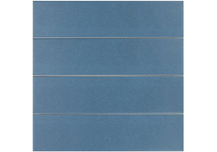 Estria Aegir Flat Blue 3x12 Matte Ceramic Tile Euro Glass