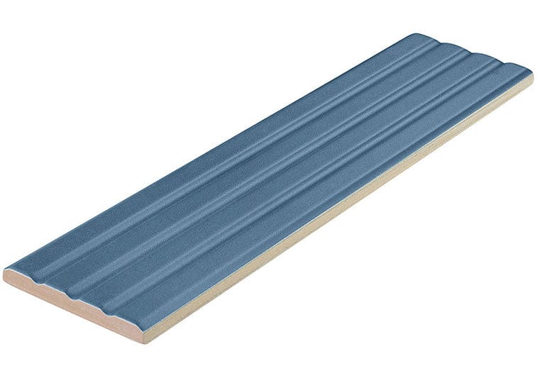 Estria Aegir Relief Blue 3x12 Matte Ceramic Tile Euro Glass